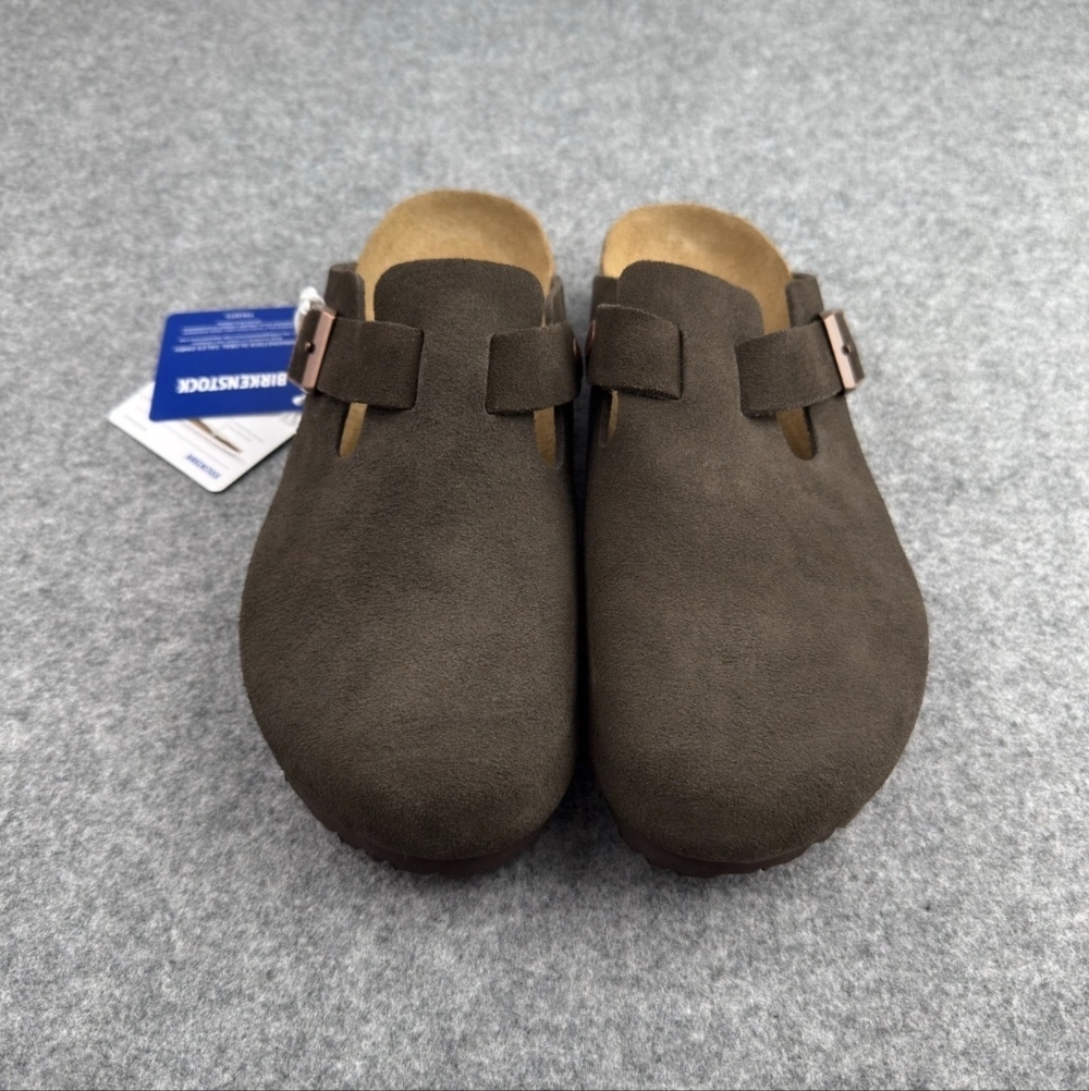 New With Box Womens Size 8 Mocha Birkenstock Boston Clog (Brown) Narrow Slip-On - Picture 2 of 3